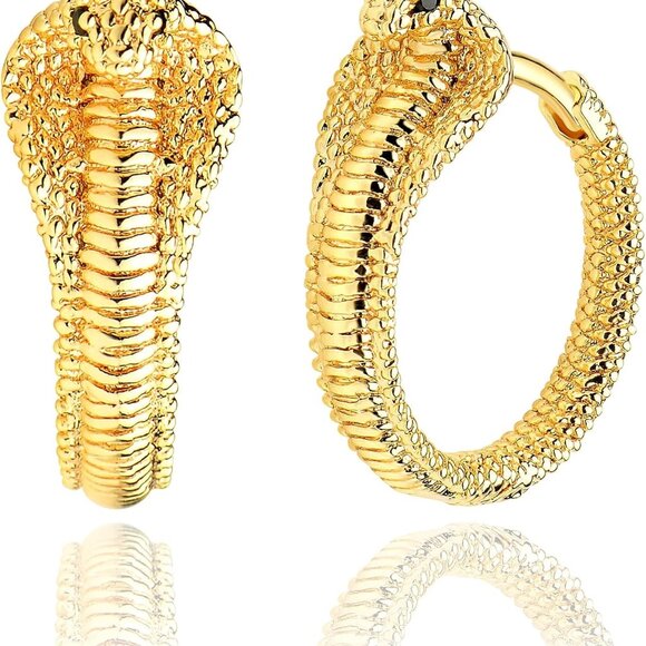 Jewelry - Dainty Gold Snake Earrings for Women 18K Gold Plated Dainty Snake Huggie Hoop Ea